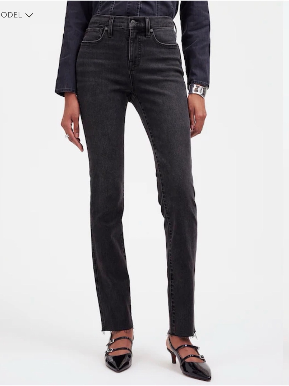 Madewell Stovepipe Black Straight Jeans